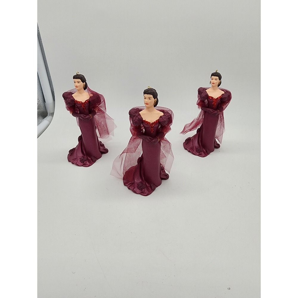 Lot of 3 Hallmark Keepsake Ornament 1997 Scarlett OHara Gone with the Wind Red